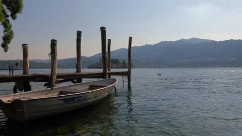 Boats on the Orta lake Video stock 222832676