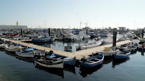 Boats parked on the marina Stock Footage 1060704
