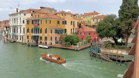 Boats passing through the river. Stock Footage 133256661