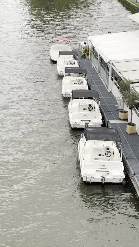 Boats on the pier Stock Footage 228653405