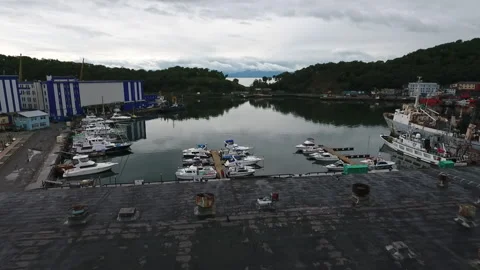 Boats in the port Stock Footage 174957448