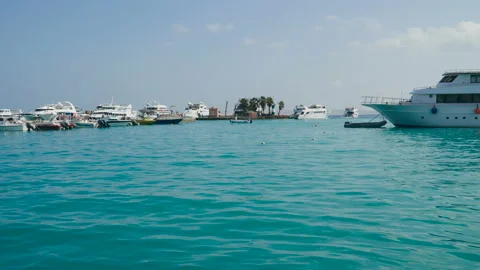 Boats at reef near Hurghada Stock Footage 172152853