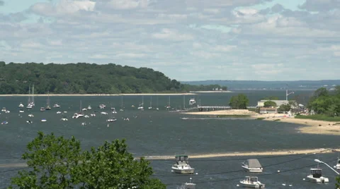 Boats at rest in harbor (1 of 3) Stock Footage 31899179