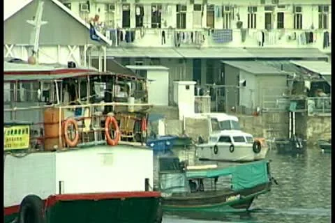 Boats on river 9 by DJM Video stock 11136016