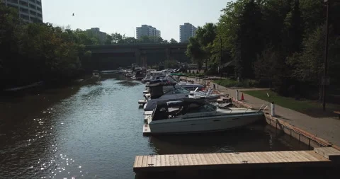 Boats on River Stock Footage 141978342