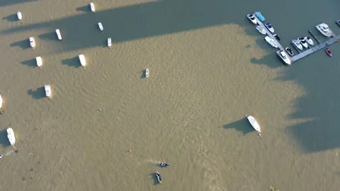 Boats on the river Stock Footage 255911265