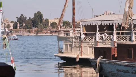 Boats on the river Nile Stock Footage 270580915