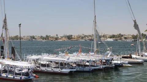 Boats on the river Nile Stock Footage 270580958