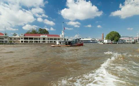 Boats on the river Foto stock