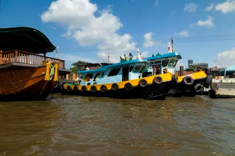 Boats on the river Stock Photos