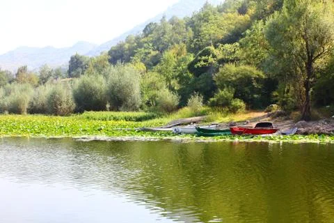 Boats on the river Stock Photos