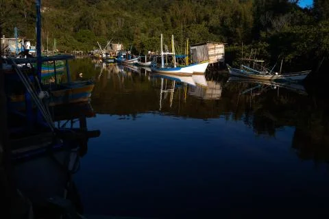 Boats on the river Stock Photos
