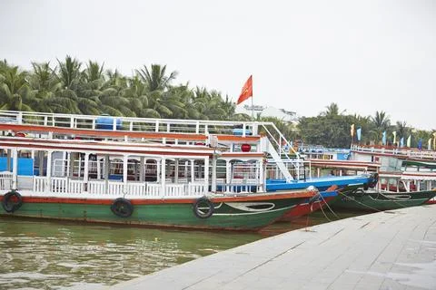 Boats on the river Stock Photos