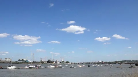 Boats River thames Stock Footage 50361072