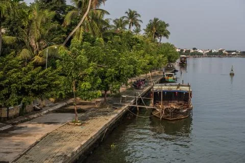 Boats on Riverside Stock Photos