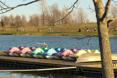 Boats in a Row Stock-Fotos