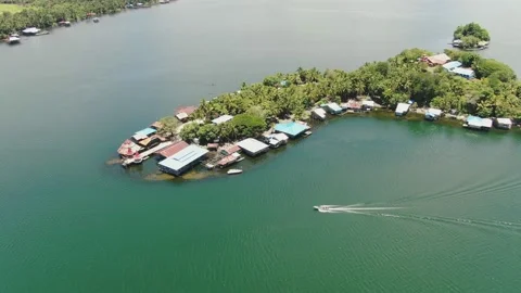 Boats run between the islands Stock Footage 232569226
