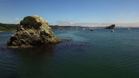 Boats safe in harbor Stock Footage 70334103