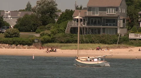 Boats Sailing At The Beach Stock Footage 888534