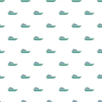 Boats sailing water seamless pattern background Stock Illustration