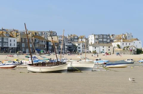 Boats on sand Stock Photos
