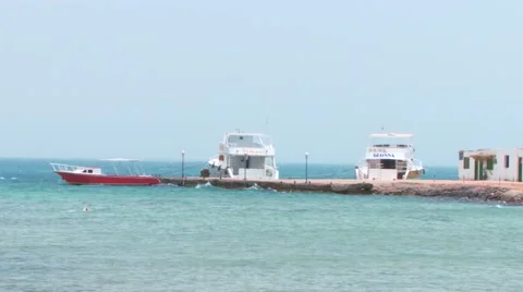Boats on the sea backround Stock Footage 49479712