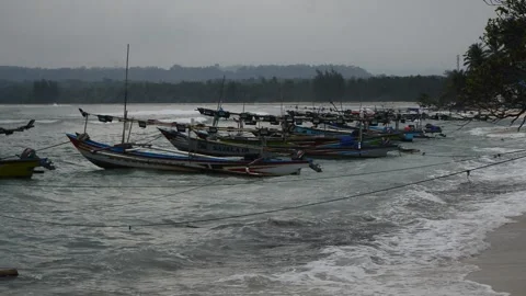 Boats by the seashore Stock Footage 192848917