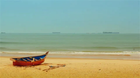 Boats on the shore Stock Footage 38293967