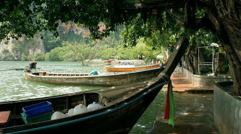 Boats on shore Stock Footage 39986159