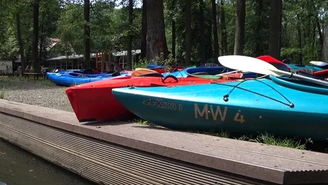 Boats on the Shore Stock Footage 91607818