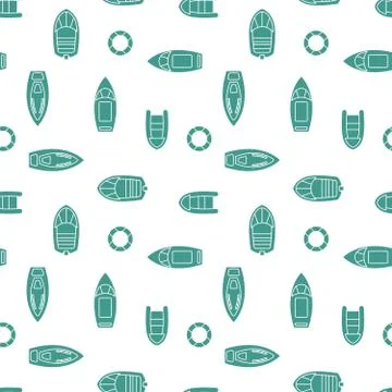 Boats silhouettes seamless pattern Stock Illustration