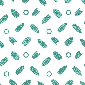 Boats silhouettes seamless pattern Stock Illustration