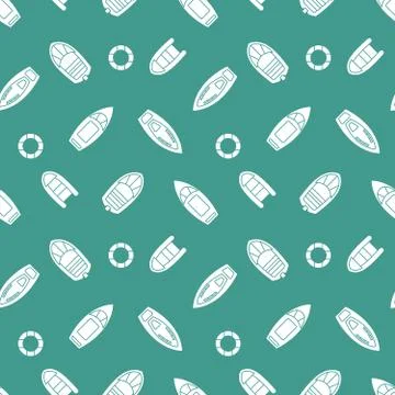 Boats silhouettes seamless pattern Stock Illustration