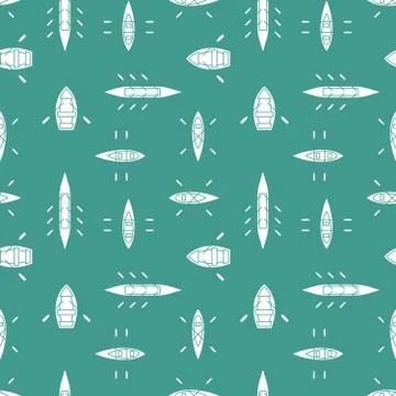 Boats silhouettes seamless pattern Stock Illustration