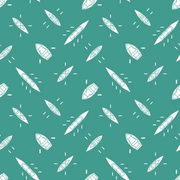 Boats silhouettes seamless pattern Stock Illustration
