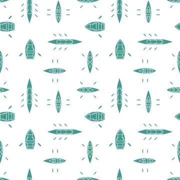 Boats silhouettes seamless pattern Stock Illustration
