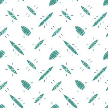 Boats silhouettes seamless pattern Stock Illustration