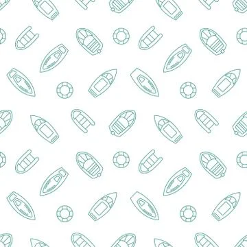 Boats silhouettes seamless pattern Stock Illustration
