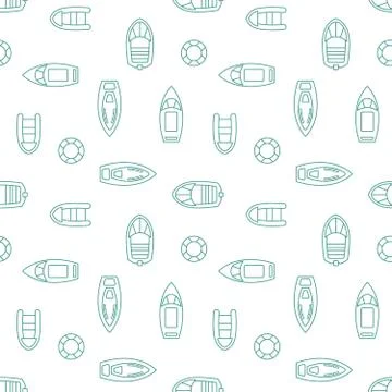 Boats silhouettes seamless pattern Stock Illustration