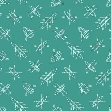Boats silhouettes seamless pattern Stock Illustration