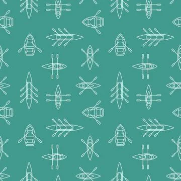 Boats silhouettes seamless pattern Stock Illustration