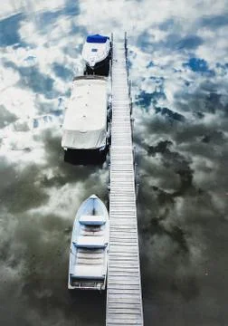 Boats in the sky Stock Photos