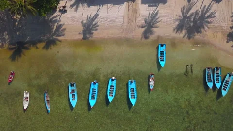 Boats slowly floating on water surface Stock Footage 134239403