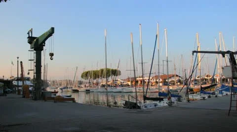 Boats small in docks Stock Footage 21893041