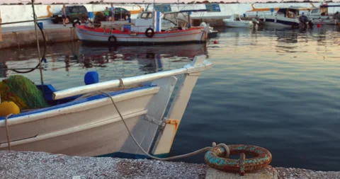 Boats stand at the pier Stock Footage 220264491