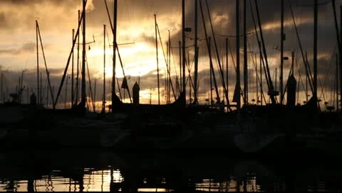 Boats Sunrise Video stock 10909748