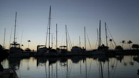 Boats At Sunset Stock Footage 104805568