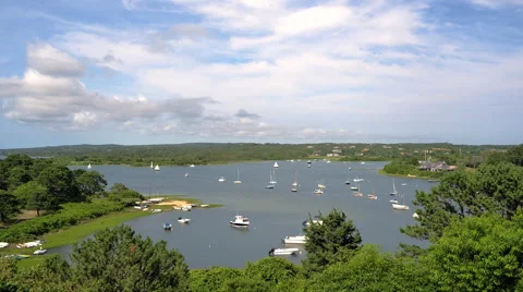 Boats timelapse pond Stock Footage 47114877