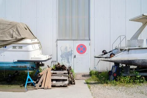 Boats on Trailers Stock Photos