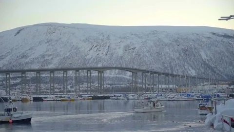 Boats in Tromsø, Norway, two Video stock 76567446